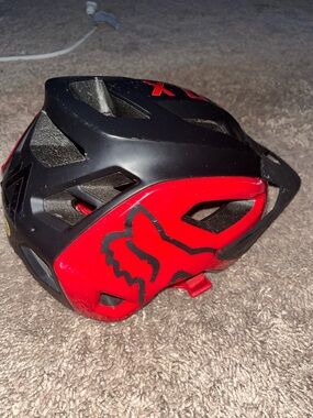 Fox Red and Black Mountain Bike Helmet